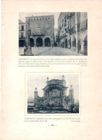 LAMINA V48824: Casa de la Vila i font a Agramunt