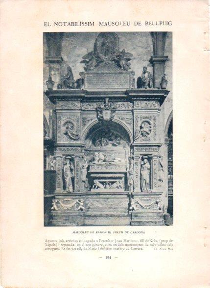 LAMINA V48826: Mausoleu de Ramon III Folch de Cardona