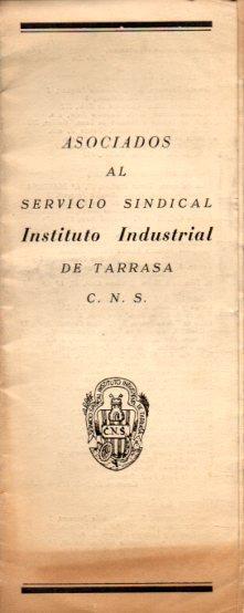 V48300: Folleto Asociados al Servicio Sindical Instituto Industrial de Tarrasa