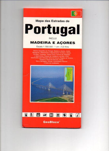 V48320: Mapa de Carreteras de Portugal, Madeira y Azores. Escala 1:550000
