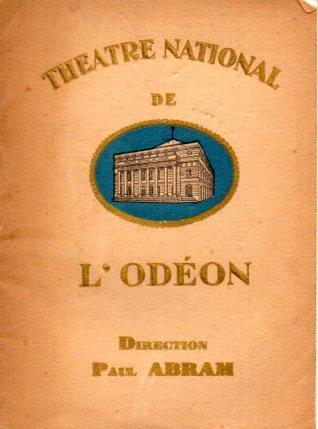 V48279: Programa Theatre National de L'Odeon de 1937. Direction Paul Abram