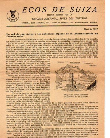 V48285: Folleto Ecos de Suiza mayo 1957. Oficina Suiza de Turismo