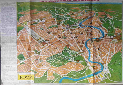 V48328: Plano de Roma que incluye relacion red de autobuses