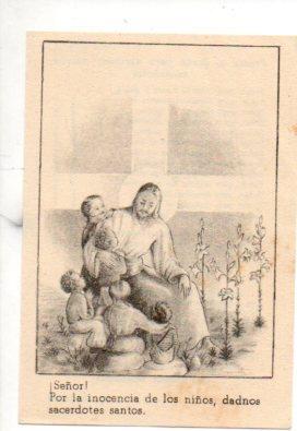 V48198: Estampa religiosa Preces a Jesus para alcanzar santos sacerdotes