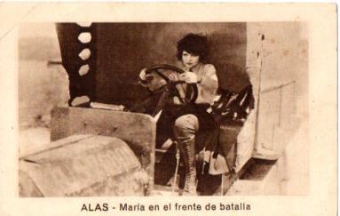 V48207: Cromo Maria en el frente de batalla. Colección Alas num 7 de 21