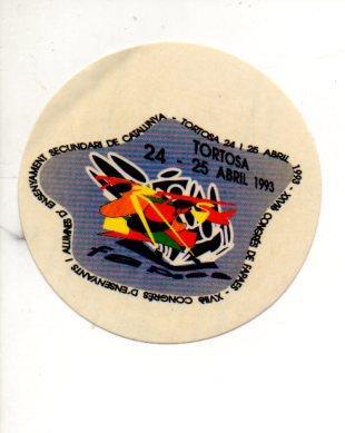 V48176: Pegatina adhesivo Congres d'Ensenyament Tortosa 24 - 25 Abril 1993