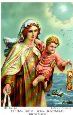 V48215: Estampa religiosa Ntra. Sra. Del Carmen