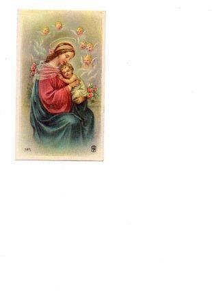 V48557: Estampa religiosa La Virgen Maria con el Niño Jesus
