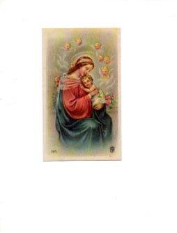 V48686: Estampa religiosa La Virgen Maria y el Niño Jesus