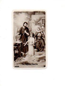 V48687: Estampa religiosa La Sagrada Familia  nº 3026  de Casa Bañeres Barcelona
