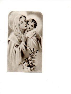 V48688: Estampa religiosa La Virgen Maria y el Niño Jesus