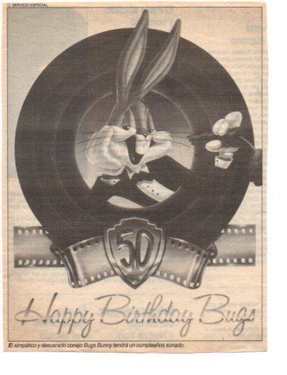 V48672: Bugs Bunny Feliz 50 Cumpleaños 