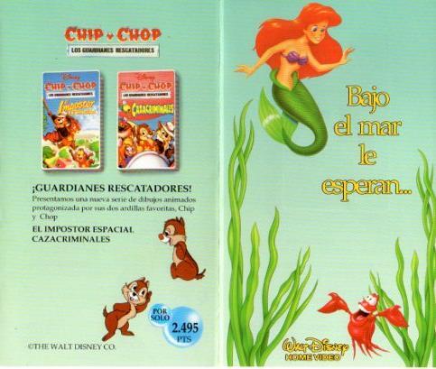 V48704: Desplegable catalogo cintas video Walt Disney 1992
