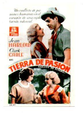 V48589: Tierra de Pasion con Jean Harlow y Clark Gable cartel de la pelicula