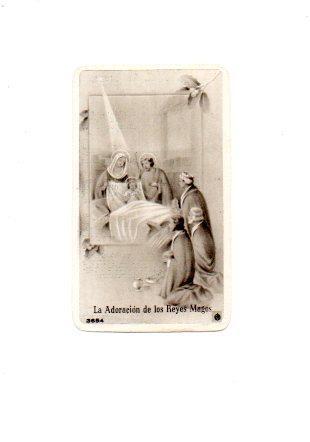 V48558: Estampa religiosa La Adoracion de los Reyes Magos nº 3654 de Casa Bañeres