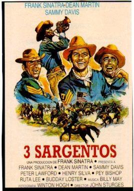 V48628: Los 3 sargentos con Frank Sinatra, recorte cartel pelicula