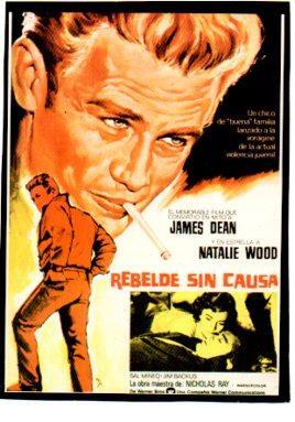 V48632: Rebelde sin causa con James Dean recorte cartel pelicula