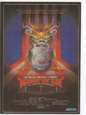 V48639: Manhattan Sur  de Michael Cimino recorte carte pelicula