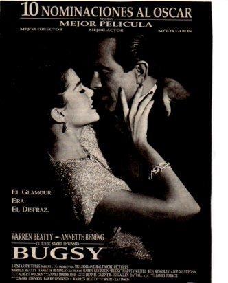 V48643: Bugsy con Warren Beatty recorte cartel pelicula