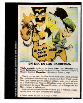 V48645: Un dia en las carreras ficha tecnica de la pelicula