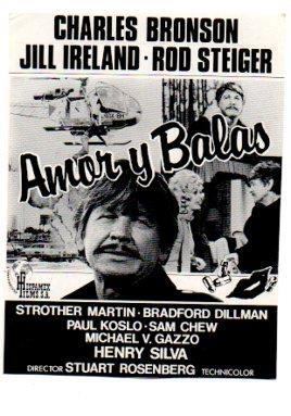V48623: Amor y balas recorte cartel pelicula con Charles Bronson