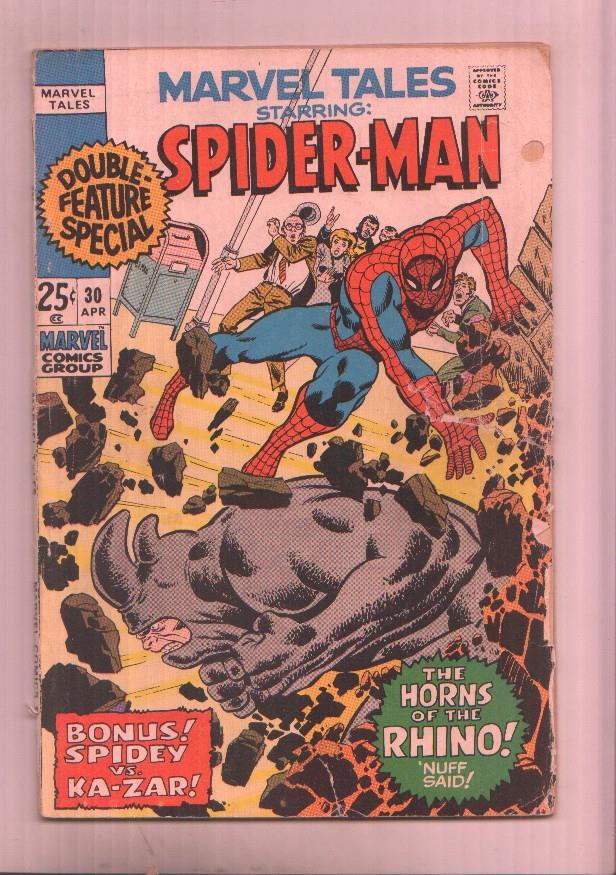 Marvel Tales vol 1 numero 30: Spiderman (aviejado, raja y cello en cubierta)