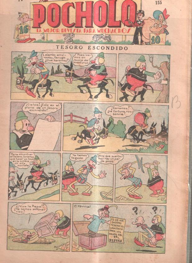Pocholo numero 155: Tesoro escondido, cubierta de C.Arnal