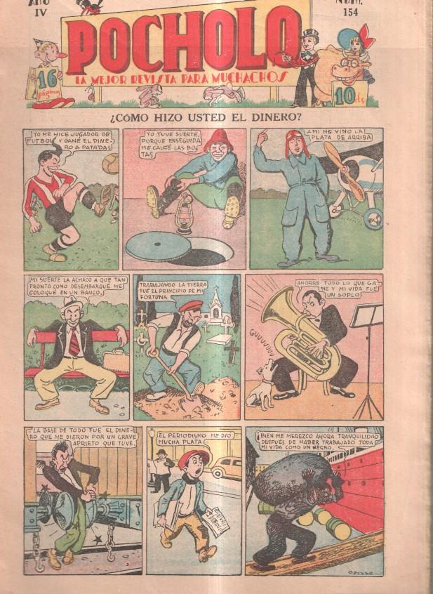 Pocholo numero 154: Como hizo usted el dinero, cubierta de Opisso