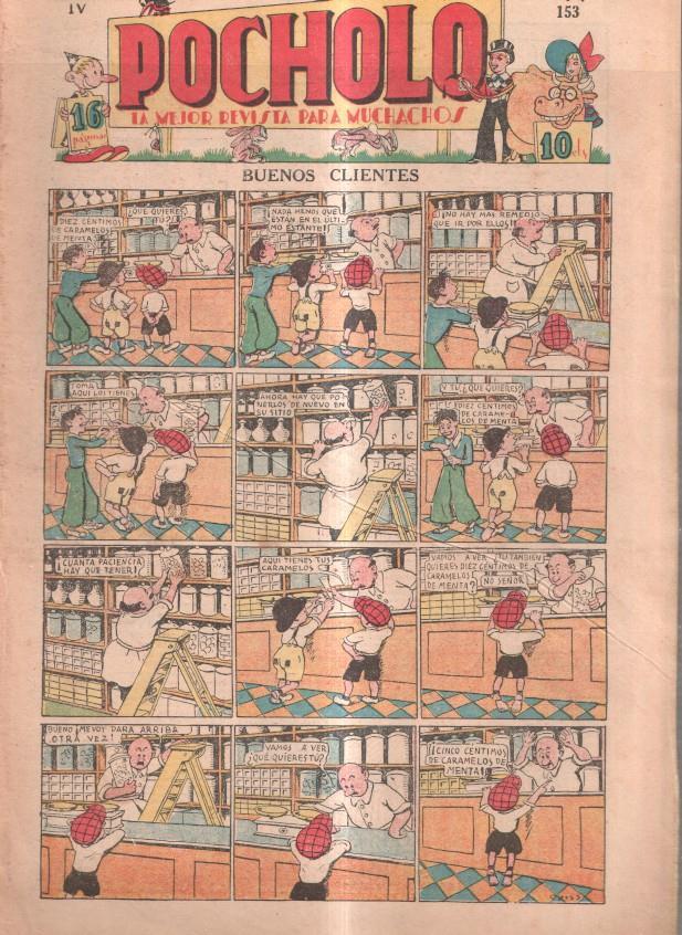 Pocholo numero 153; Buenos clientes,  cubierta de Opisso