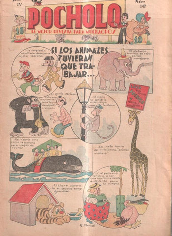 Pocholo numero 147: Si los animales tuvieran que trabajar, cubierta de C.Arnal