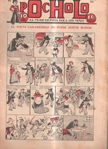 Pocholo numero 135: El poeta cascarrabias no puede sentir ruido, cubierta de Opisso