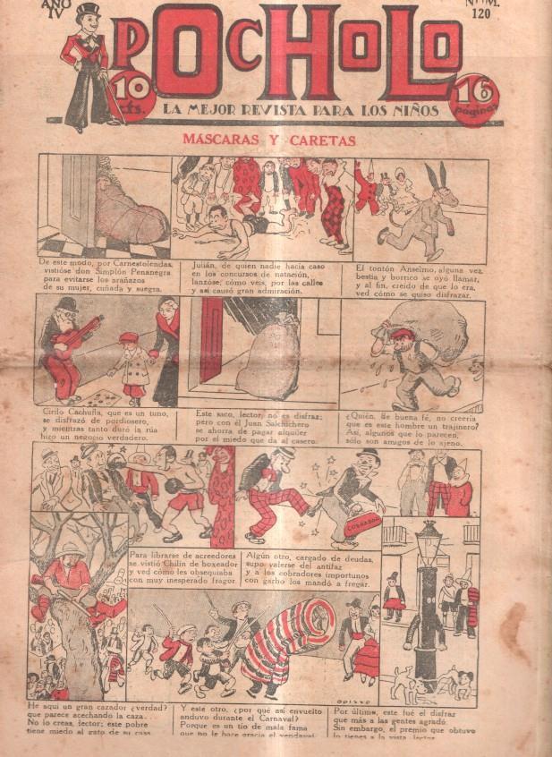 Pocholo numero 120: Mascaras y caretas, cubierta de Opisso
