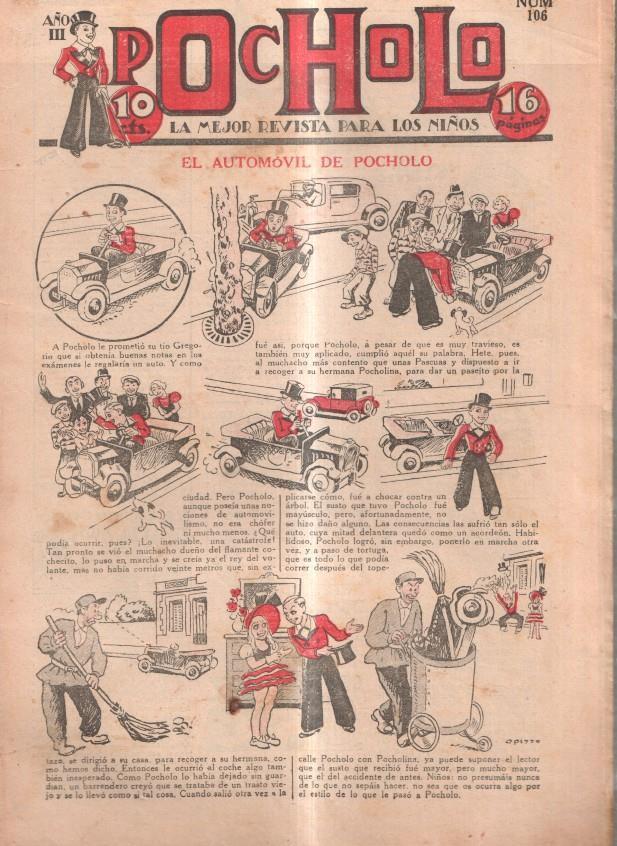 Pocholo numero 106: El automovil de Pocholo, cubierta de Opisso