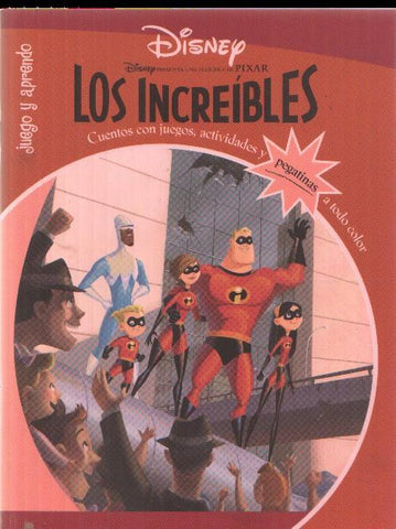 Disney: Juego y aprendo: Los increibles (las pegatinas ya han sido pegadas en las hojas respectivas)