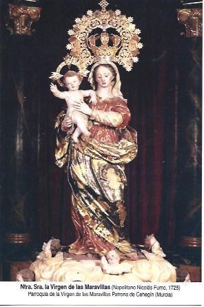 POSTAL A6466: Detalle de la Virgen de las Maravillas, Cehegin, Murcia