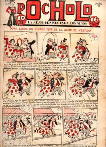 V48975: POCHOLO nº 97. Doña Linda no quiere que se le moje el vestido