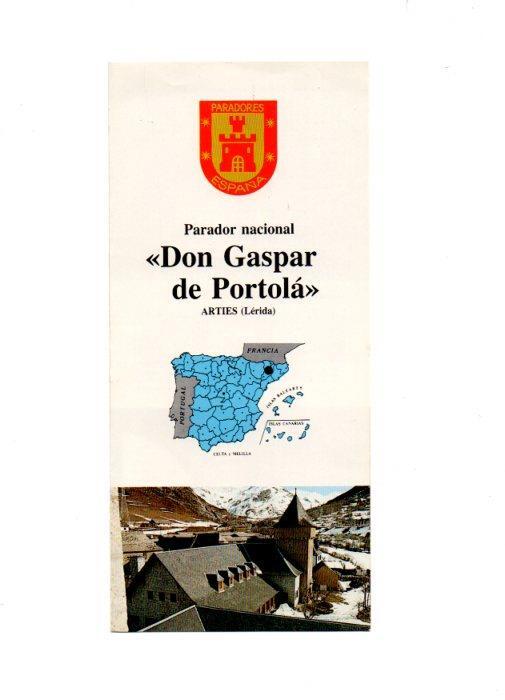 V49135: Parador Don Gaspar de Portola en Arties Lerida. Diptico publicitario