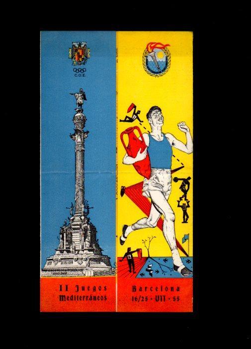 V49144: II Juegos Mediterraneos en Barcelona 1955. Folleto