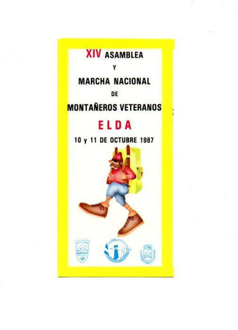 V49133: XIV Asamblea y marcha de Montañeros veteranos Elda 1987, folleto
