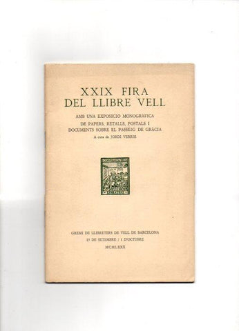 V49116: XXIX Fire del Llibre Vell amb una exposició monogràfica del Passeig de  Gracia per J. Verrie