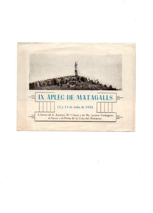 V49114: Diptic IX Aplec de Matagalls. Juliol 1958