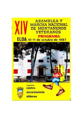 V49072: Programa Marcha nacional de montañeros Centro Excursionista de Elda, año 1987