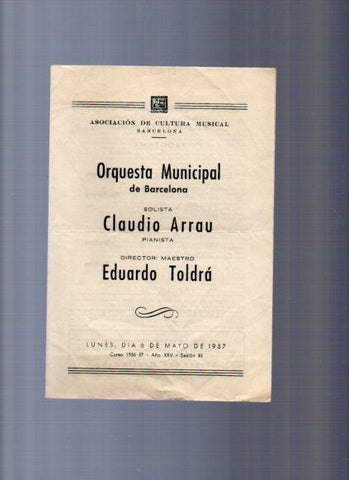 V49058: Programa Orquesta Municipal Barcelona mayo 1957