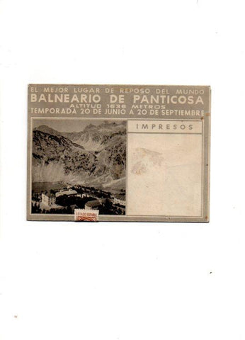 V49106: Cuadriptico publicidad Balneario de Panticosa año 1947