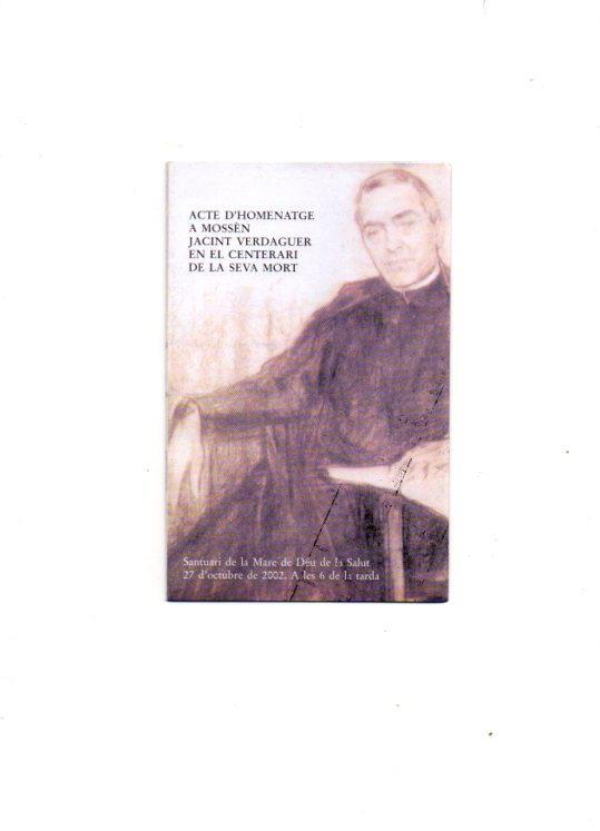 V49102: Cuadriptico acte d'homenatge centenari a Mossen Jacint Verdaguer