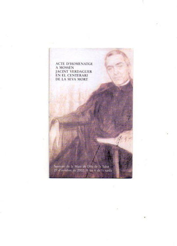 V49102: Cuadriptico acte d'homenatge centenari a Mossen Jacint Verdaguer