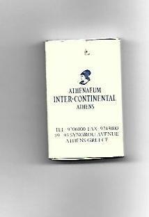 CAJA DE CERILLAS 169:  Athenaeum Inter-Continental. Atenas