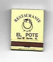 CAJA DE CERILLAS 125: Restaurante El Pote. Las Palmas