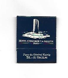 CAJA DE CERILLAS 236: Hotel Concorde La Fayette. Paris
