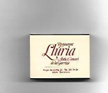 CAJA DE CERILLAS 195: Restaurant Lluria. Barcelona